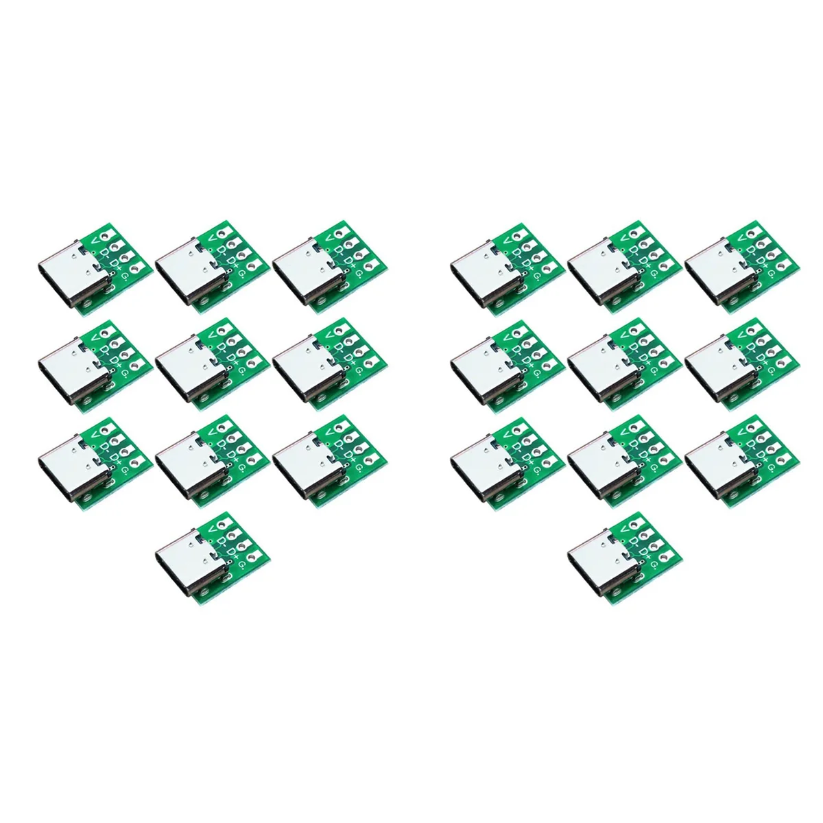 REPLA-20 PCS TYPE-C USB3.1 16 Pin Female To 2.54Mm Type C Connector 16P Adapter Test PCB Board Plate Socket For Data Transfer