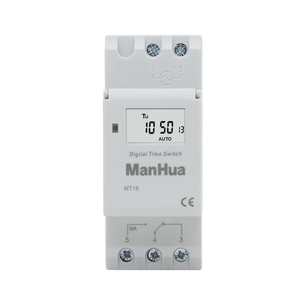 ManHua High Load Weekly LCD  Programmable Timer relay 16A 220VAC/250VAC MT15 Digital Timer Switch