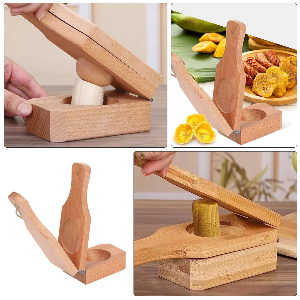 Manual Wood Tostone Press Tool Crusher Plantain Smasher Potato Masher Weightlifting Machine Tortilla Press Tool