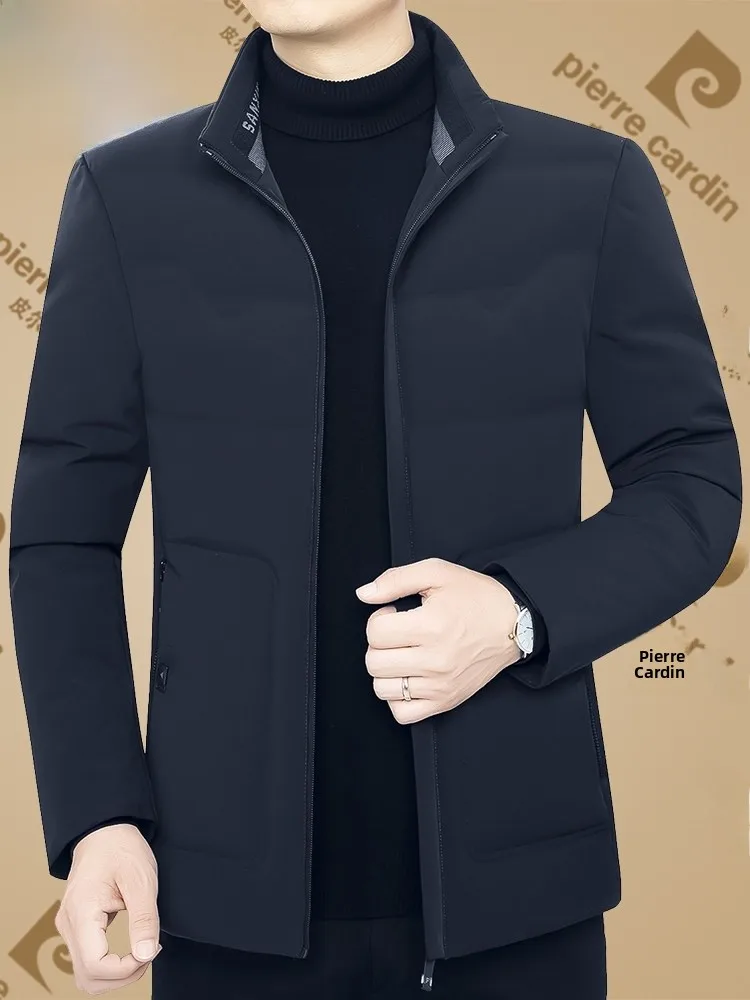 

Мужская пуховая куртка Pierre Cardin: легкая, теплая, с воротником-стойкой, на молнии, для осени и зимы