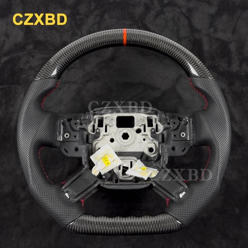 

Fit For Land Rover Rang Rover L405 2013-2021 Real Carbon Fiber Steering Wheel Perforated Leather Customized