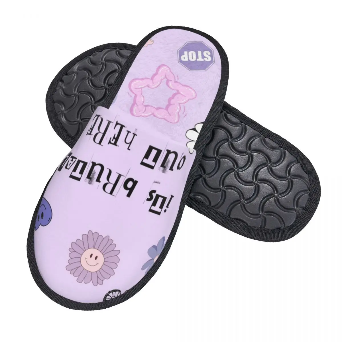 Custom O-Olivia And R-Rodrigo Sour Memory Foam Slippers Women Soft Warm House Slippers