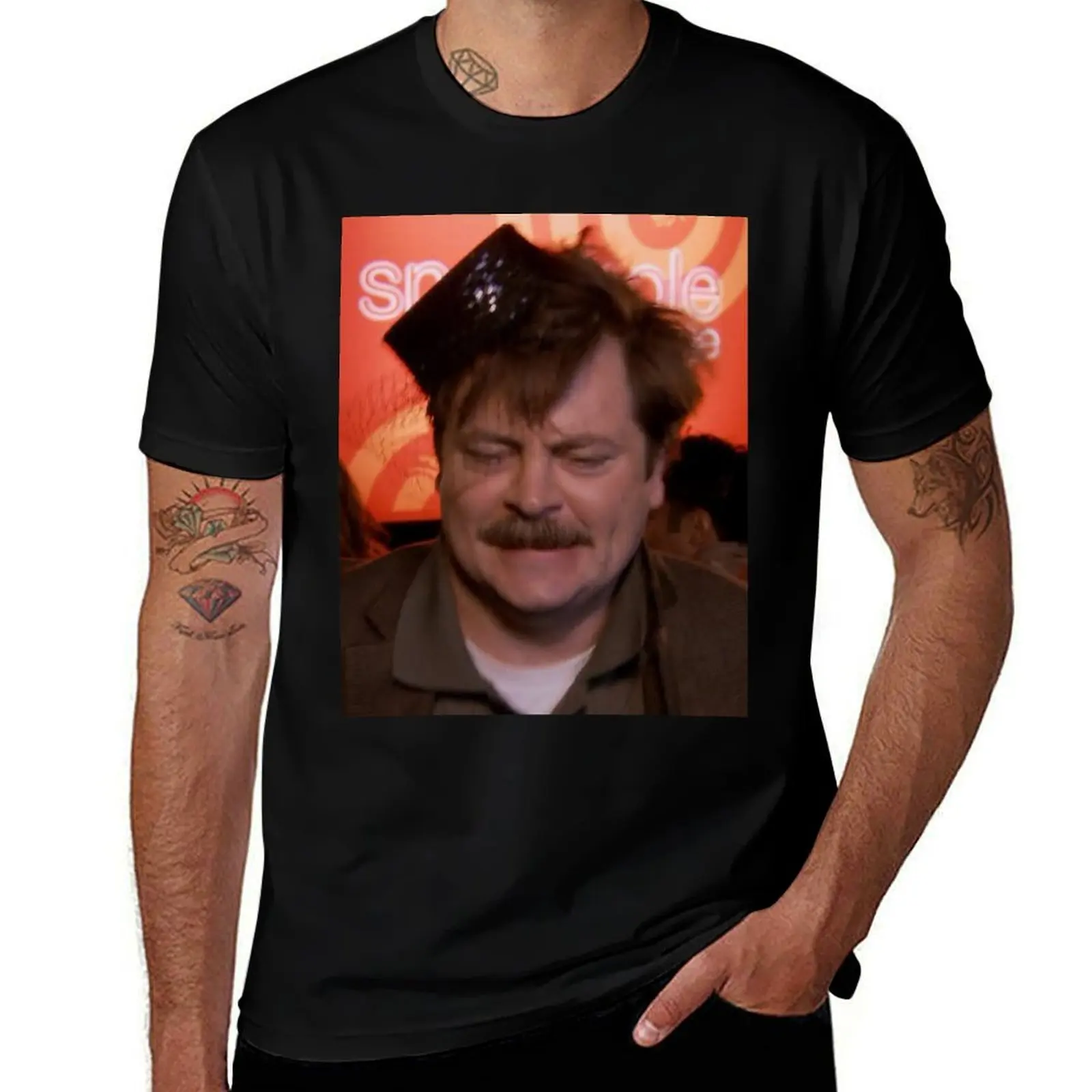 Ron Swanson Dancing T-Shirt Fashion Letter Print T-Shirt