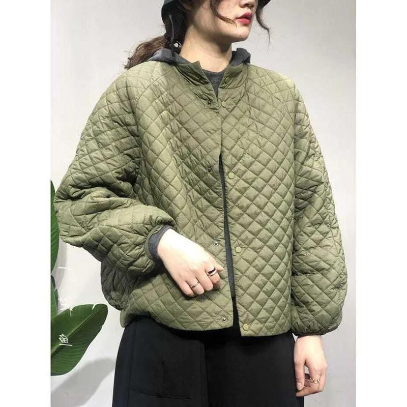 

plus Size Autumn Winter ort Cotton Jaet Women Slim Fit Casual Stand Collar Thin Outerwear Warm Loose Coat Trendy