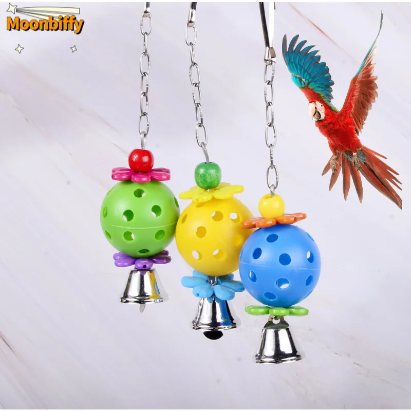 1pcs Bird Toys Pet Bird Bites Toy Parrot Chew Ball Swing Cage Hanging Cockatiel Birds Toys Bird Accessories Budgie Bird Cage