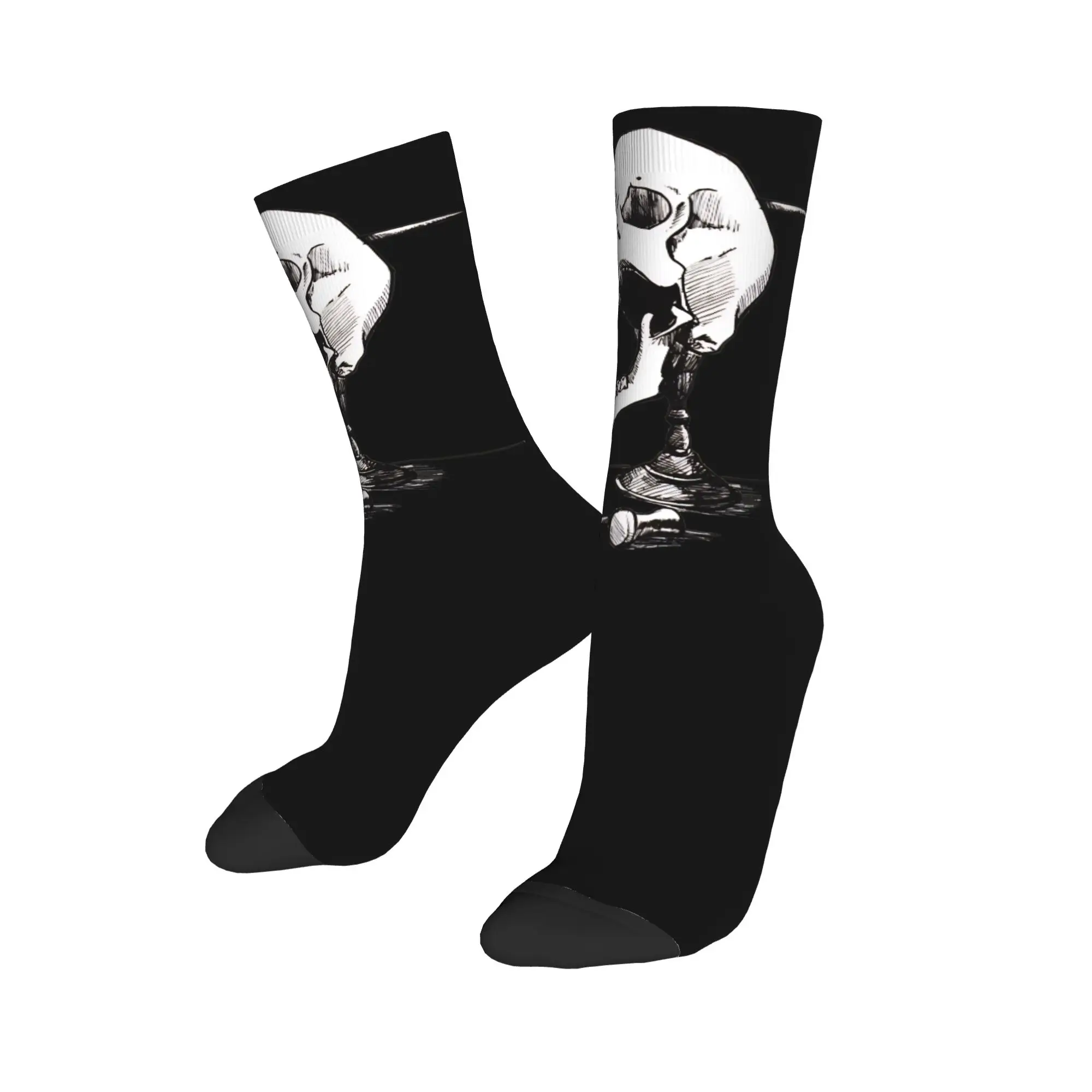 New Male Men Socks Casual Gothic Dark Skull Print Sock Polyester  Graphic Women's Sock Spring Summer Autumn Winter