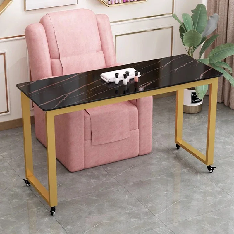 Mesa de salón de manicura y pedicura, mesa de salón profesional, escritorio de uñas de diseñador, muebles de barra de uñas de maquillaje