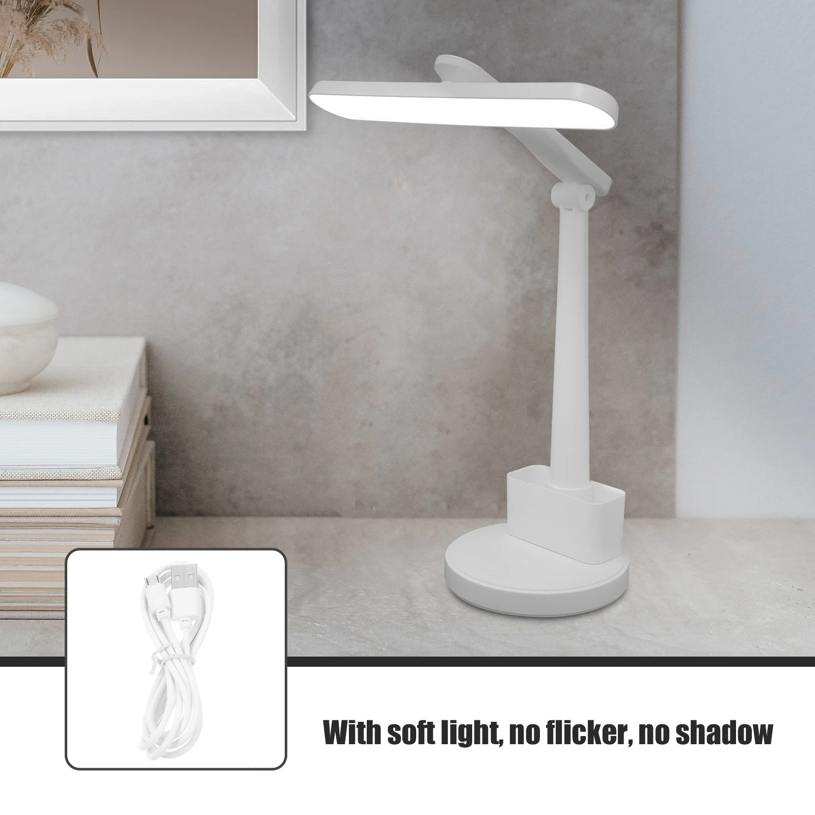 

1Set LED Rechargeable Desk Office Reading Table Light Portable Small Eye Caring Pen Holder Desk Lamps