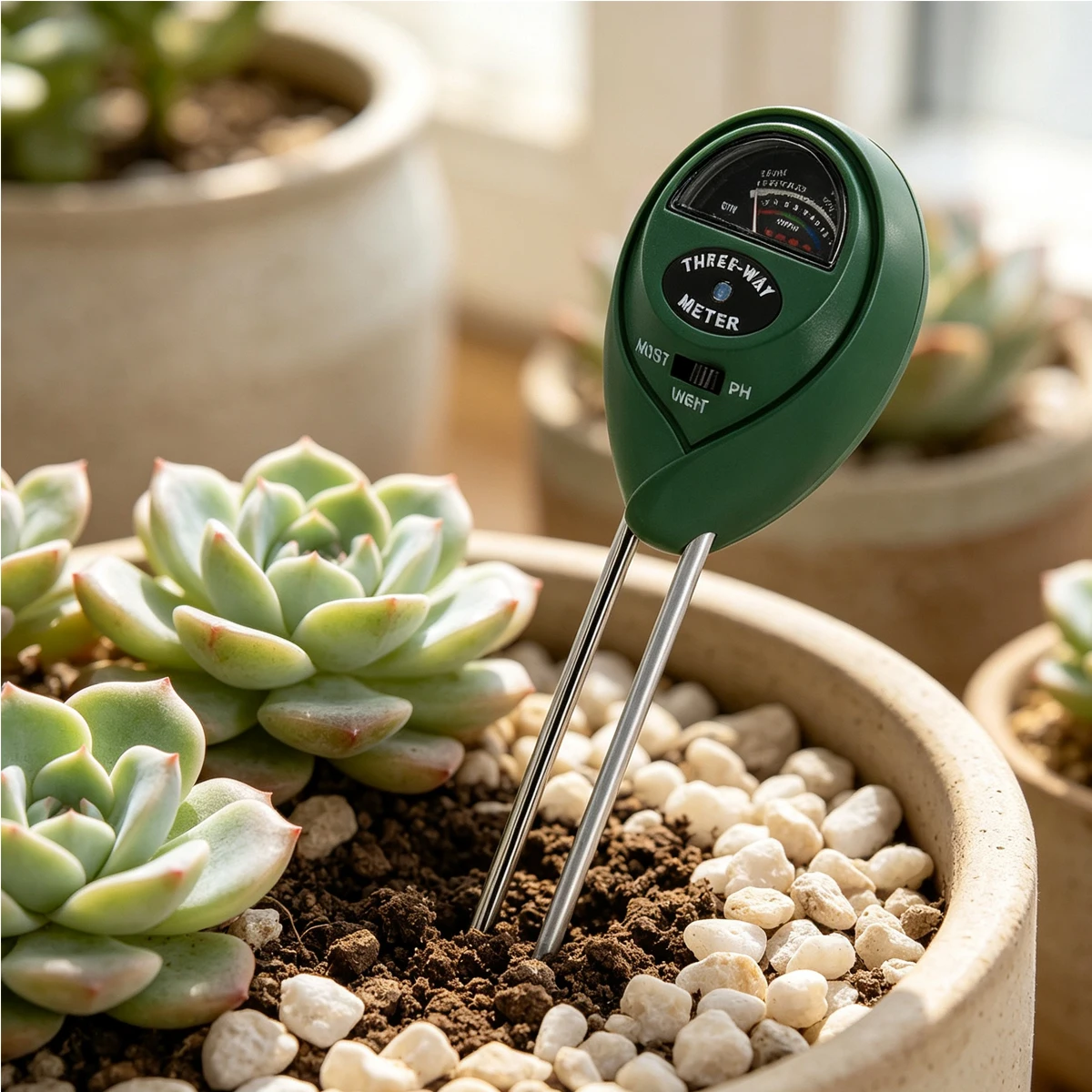 3 in 1 Soil PH Meter Sunlight Acid-base Humidity Tester Garden Flowers Moisture Earth Meters Plants Test Testers Sensor Measures