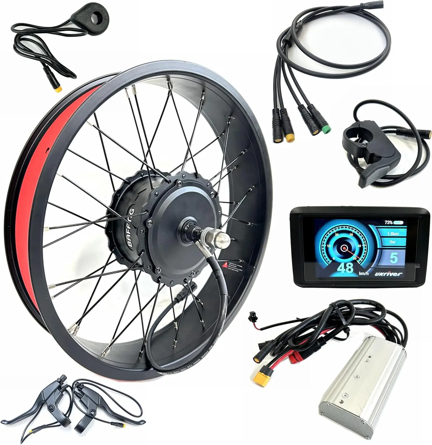 

20x4.0 inch Front Drive 48V1000W Fat Bike Motor Kit 135mm Dropout Double Wall Rim TFT Color Display