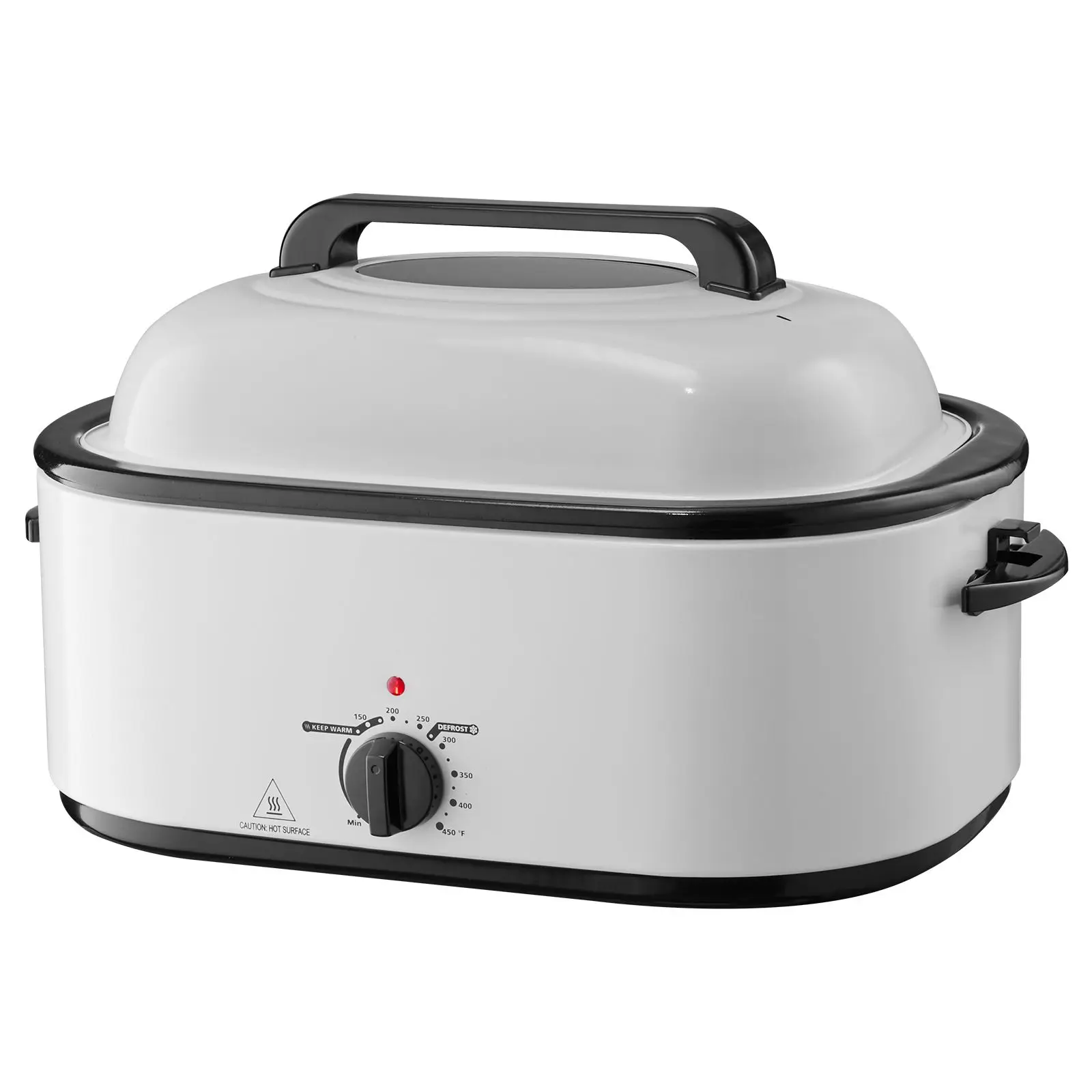 Roaster Oven, 26QT Electric Roasting Pan, 150-450 F Adjustable Temp Fast-Cooking Turkey Roaster with Cool-Touch Handle, Visible Self-Basting Lid, Defrost & Warm Function, Fits 30lb Turkey