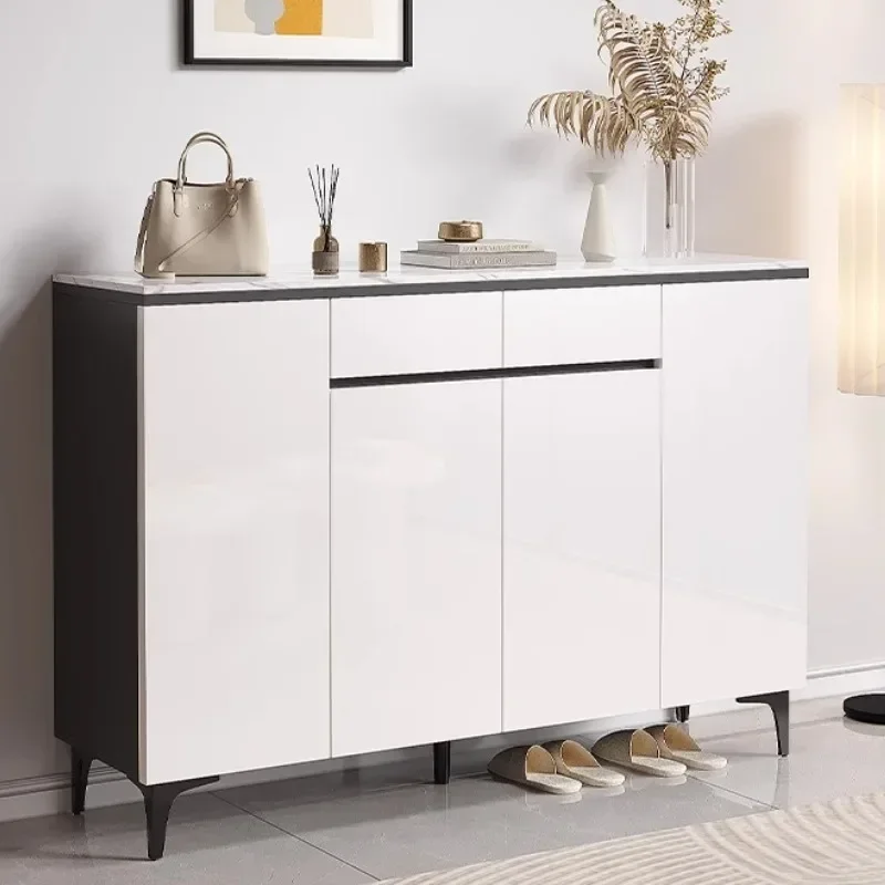 

Clothings Cabinet Storage Shoes Shelf Balcony Solid Wood Household Stone Fully Ultra-thin Door Entrance New Style Furniture