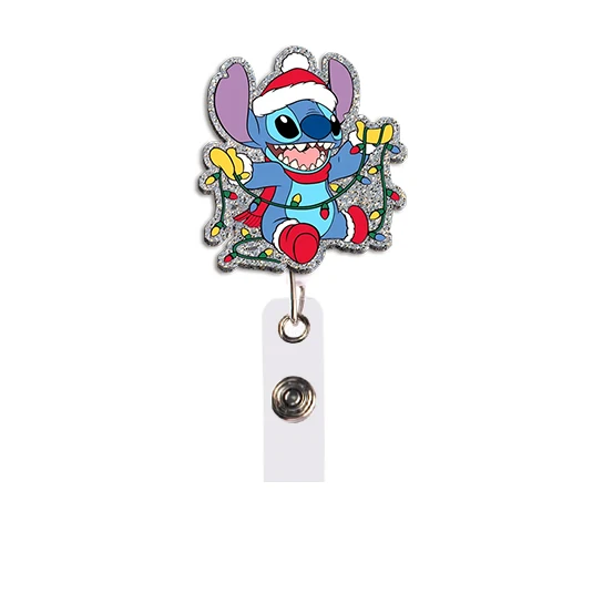 عطلة ديزني عيد الميلاد غرزة حامل البطاقة شارة اسم العمل مع سلاسل المفاتيح طالب بطاقة الهوية الحبل حامل الملحقات