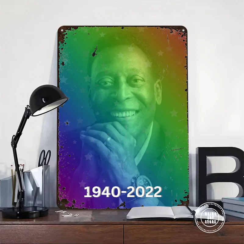 Pele Legend Tinplate Poster Customized Wall Art Retro Vintage Metal Signs for Fans Bedroom Decoration Room Accessories House