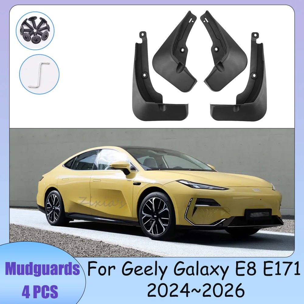 

Car Wheel Mudquard For Geely Galaxy E8 E171 2024~2026 2025 Flaps Mud Skin Cover Guards Fenders Splash Parts Accessories 4PCS