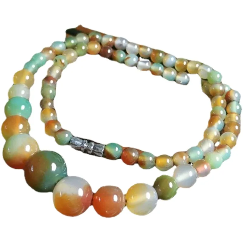 

Natural malachite green agate fashion popular wild tower chain