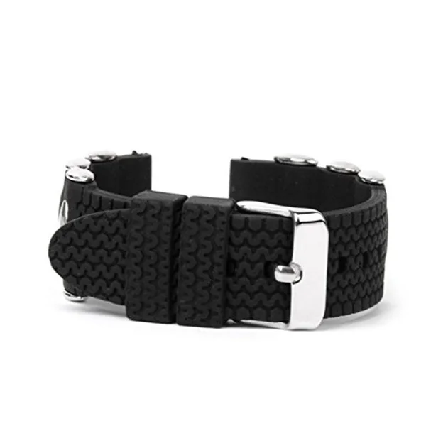 

Waterproof Silicone Rubber Watchband Black 22mm Width Sports Diver Replacement Strap Silicone Rubber Watchband