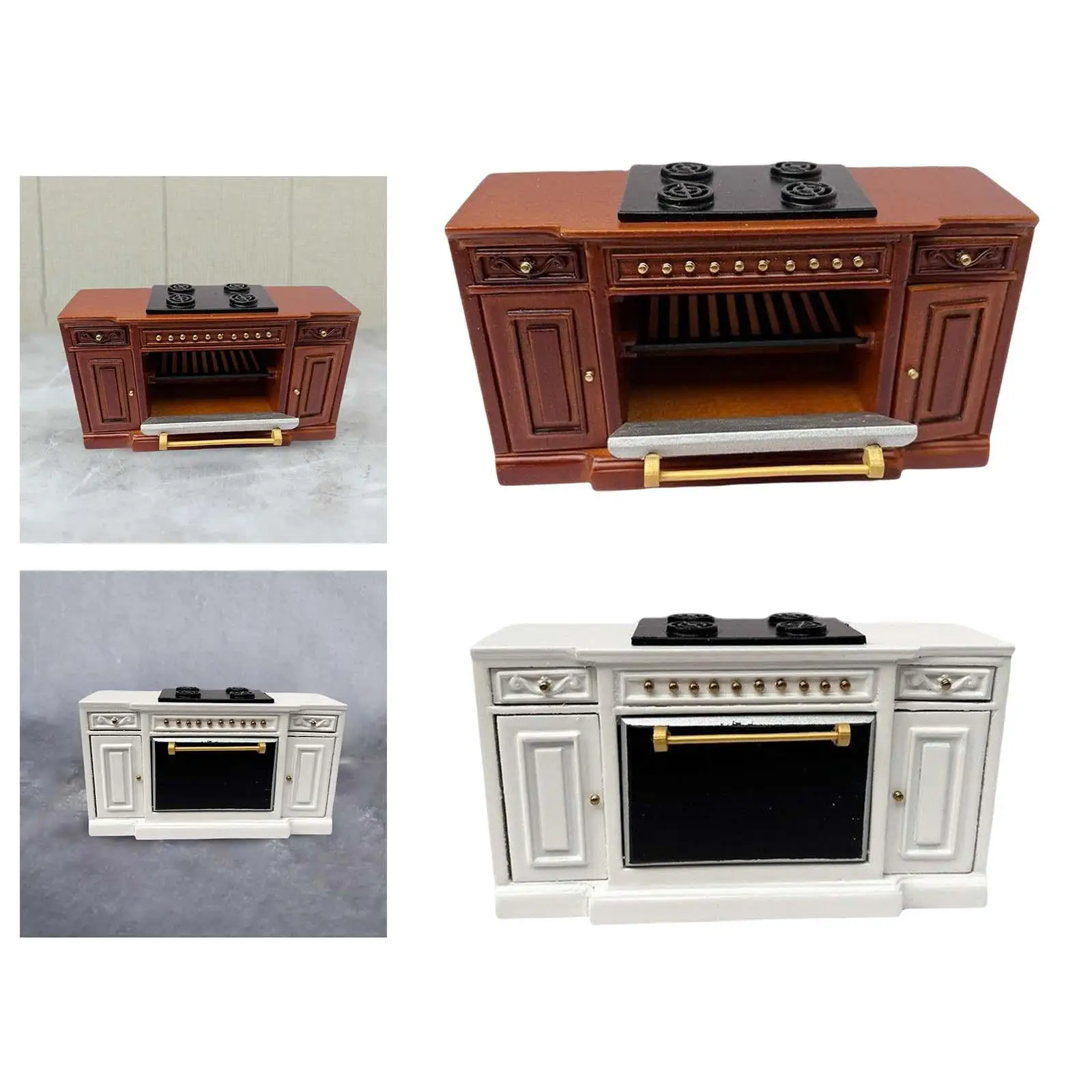 1:12 Scale Dollhouse Wood Cooker Micro Landscape Doll House Furniture for Decor