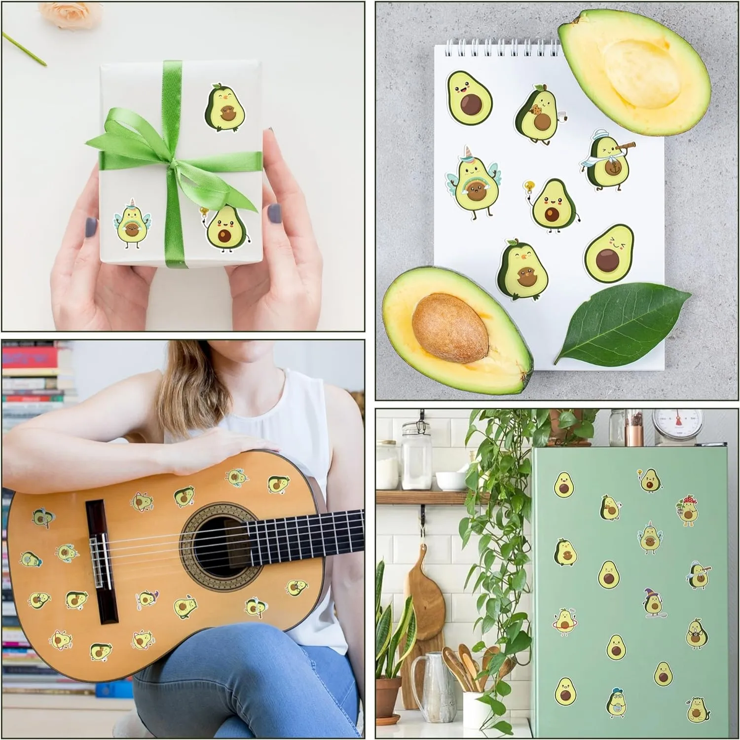 500pcs/roll Avocado Shape Stickers (2Rolls) Water Bottle Decor Packaging Scrapbook Stickers Party Gift Fillers Classroom Rewards