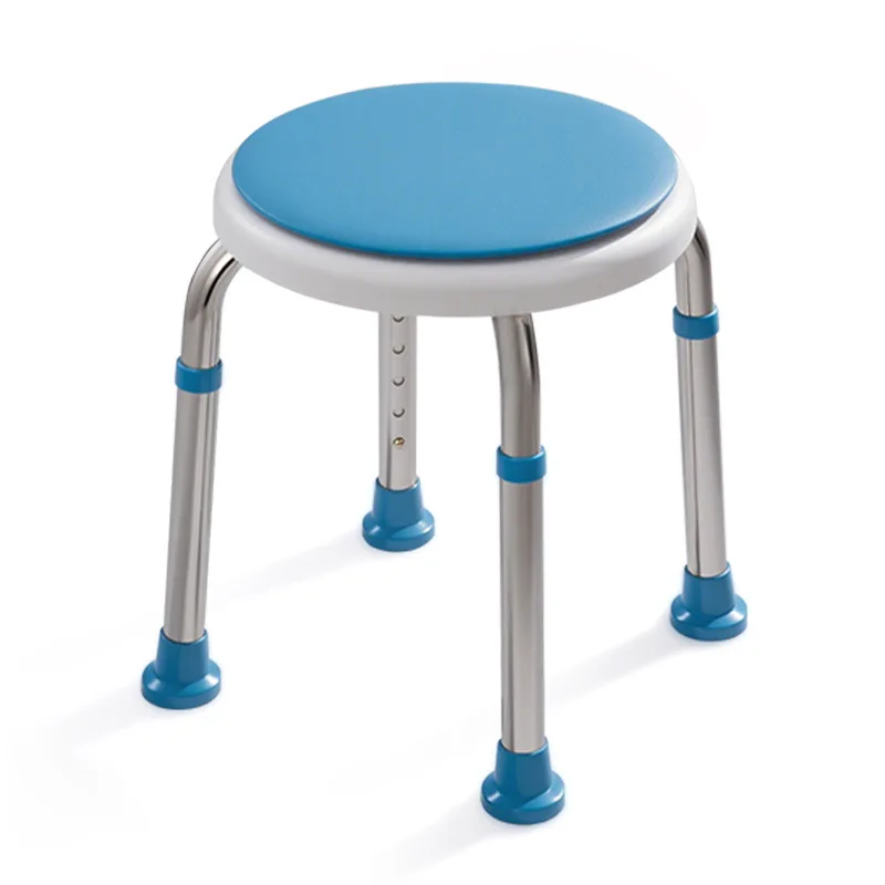 150KG Aluminum Alloy Shower Chair for Elderly Pregnant Women Swivel Bath Seat 30cm Wide Thickened Feet 6-Level Adjustable