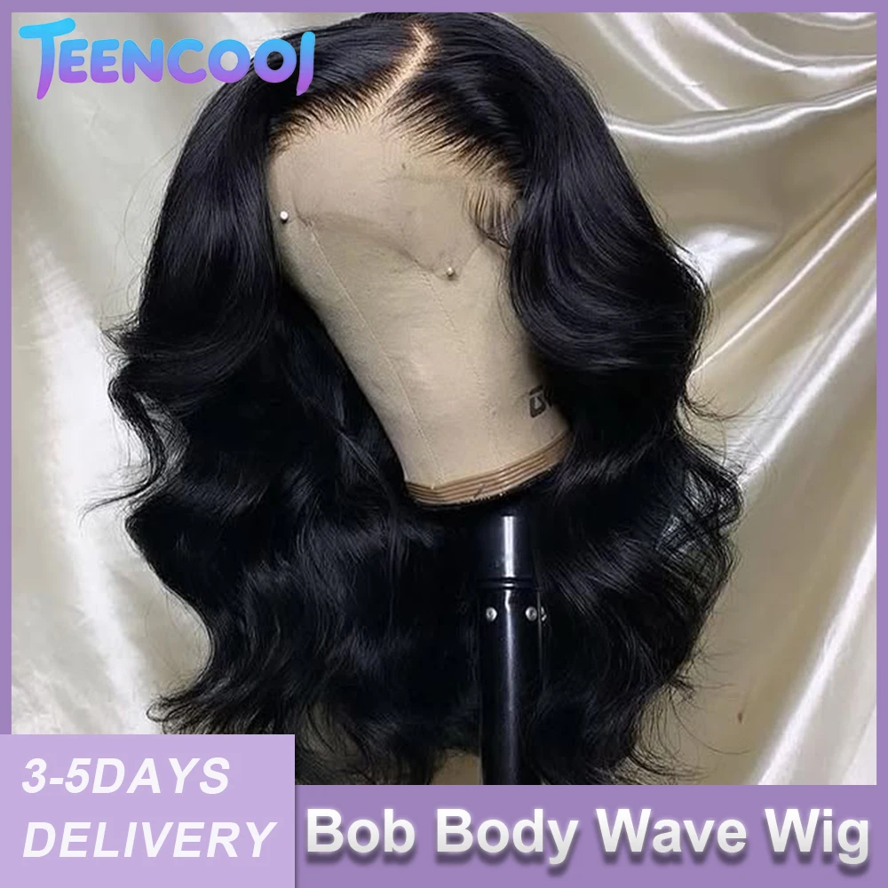 

Короткий парик-боб из натуральных волос плотностью 200%, с кружевной передней частью 13x4, волнистый, бразильский, реми, короткие парики-боб, парик-боб с кружевной застежкой 13x6, волнистый