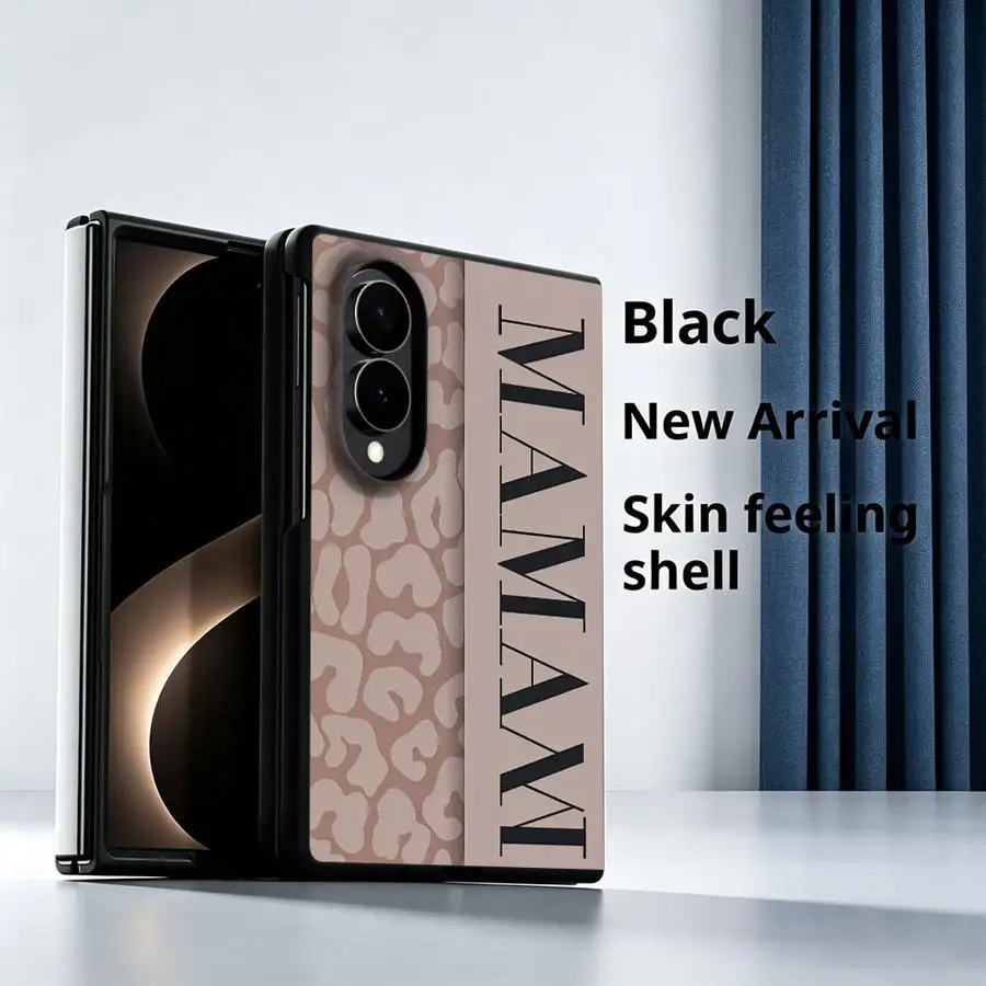 Luxury Phone Cover Case for Samsung Galaxy Z Fold8 Wide Z Fold 8 ZFold Wide ZFold8 Mocha Leopard Mama