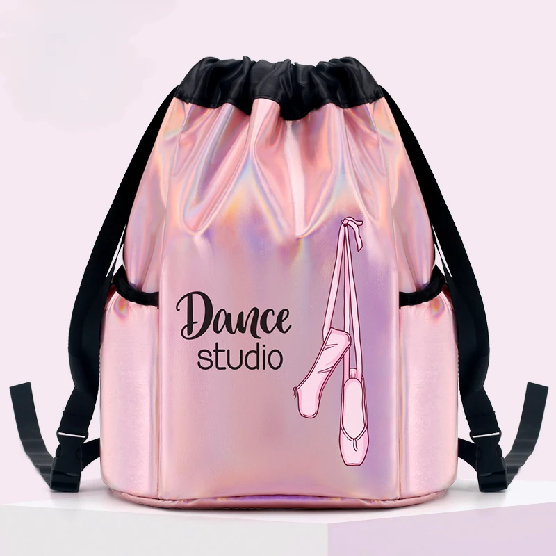 Girls Laser Shiny Ballet Dance Bags Kids Training Shoulder Gym Backpack Child Pocket Handbag For Dancing Ballerina Package