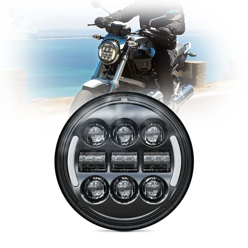 Imagen 2 del producto Faro Led Universal para motocicleta y coche, 5 3/4 pulgadas, 5,75 "", para Harley Indian, Scout, Honda, Yamaha, v-star, Triumph, DRL, H4