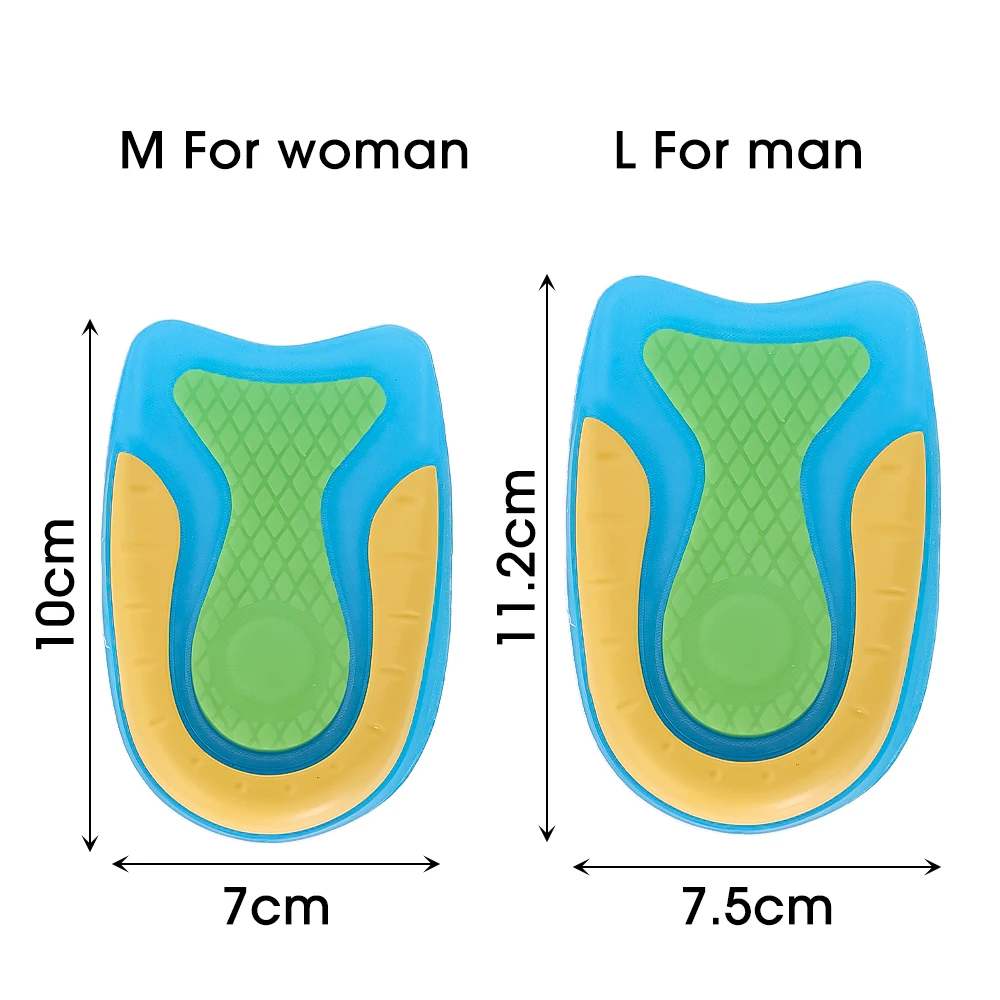 Silicone Heel Pad Unisex Sports Shock-absorbing Insoles Half Size U-shaped Shoes Pads Foot Pain Relief Plantar Fasciitis Insole