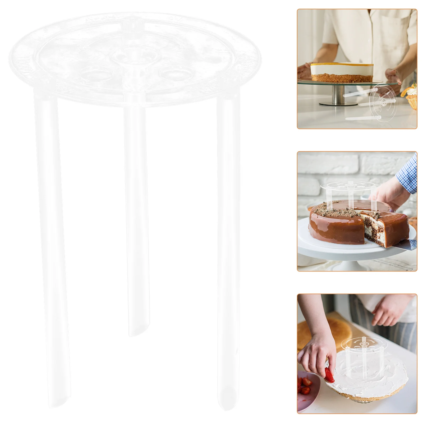 

5Sets Plastic Cake Support Rods for Tiered Cakes Strong Dowel Pins with Separator Plates Wedding Birthday Cake Decoration Tool