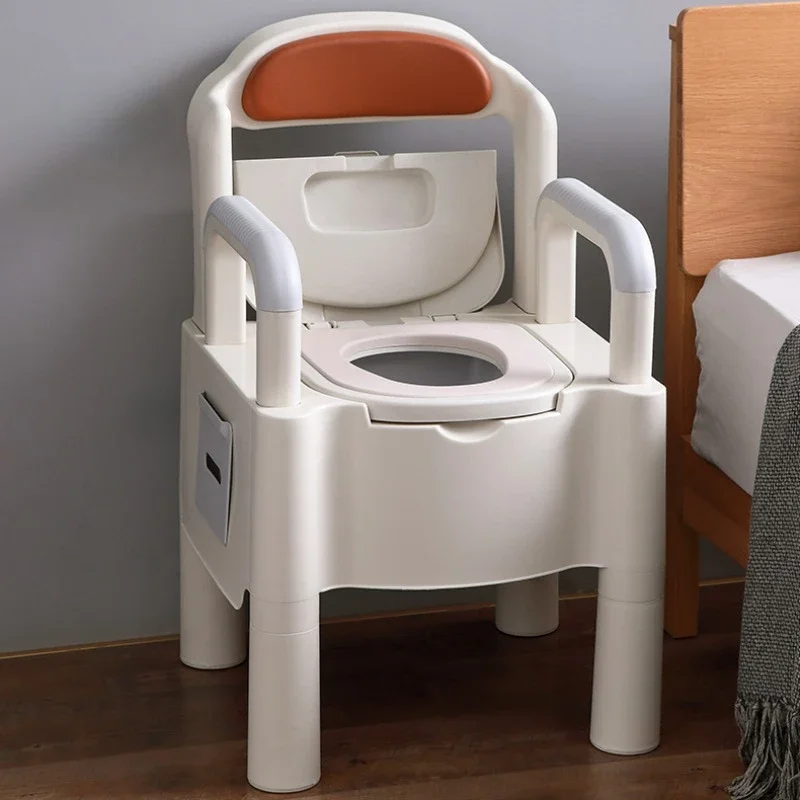 Thermostatic Seat Ring Commode Toilet Chair for Elderly Disabled, Adjustable Toilet Chair Portable Toilet Seat for Adults