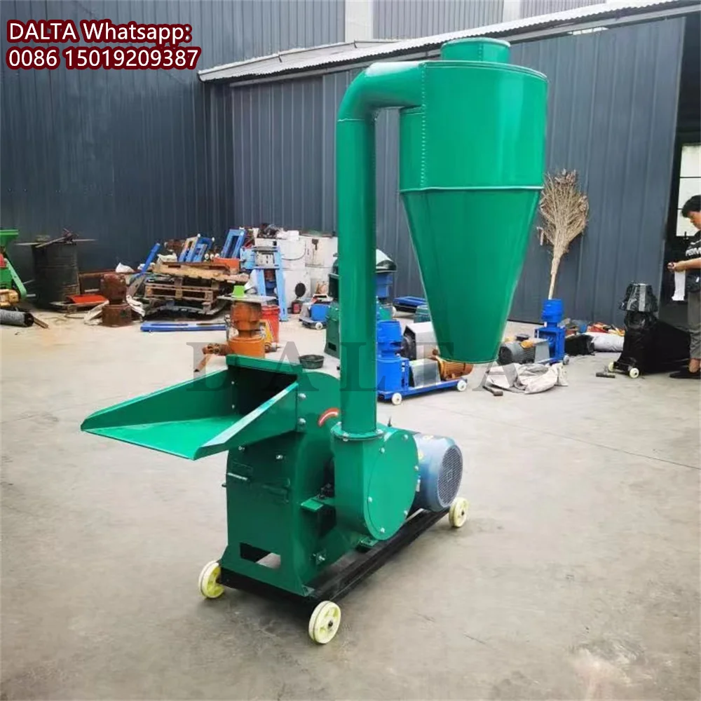 Corn Rice Husk Grinder Hammer Mill Machine  Animal Fodder Grainder Pig Feed Crusher Machine Straw Grass Feed Processing Machine