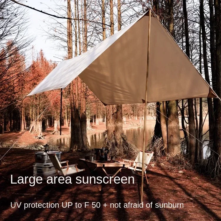 Camping Outdoor Picnic Fishing Tent Camping Rainproof Equipment Portable Cloth Shed Sun Protection Silver Coated Awning