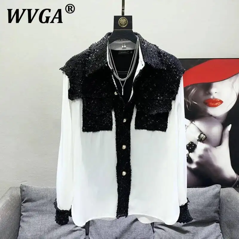 

WVGA весна осень новые мужские рубашки Tide High Street Корея с длинными рукавами нишевые свободные повседневные рубашки контрастного цвета Ins W7336