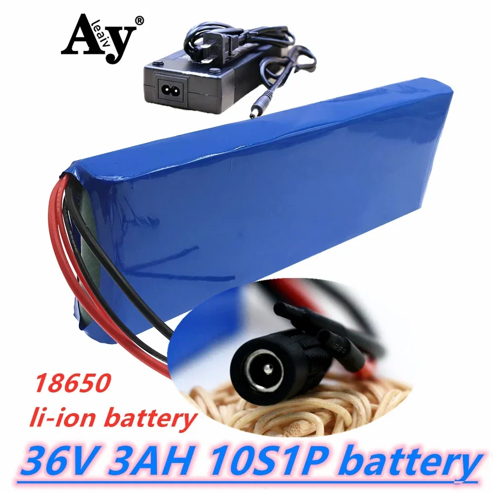 

ALEAIVY 36V Battery 10S1P 3Ah 18650 Lithium Ion Battery Pack Ebike Electric Car Bicycle Scooter Belt 20A BMS 250W 350W