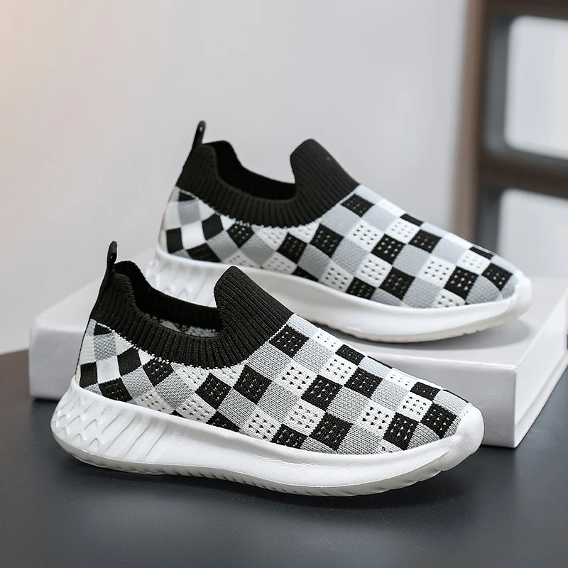 Kids Knit Sock Shoes for Boys Girls Breathable Mesh Running Sneakers Soft Sole Casual Walking Shoes for School