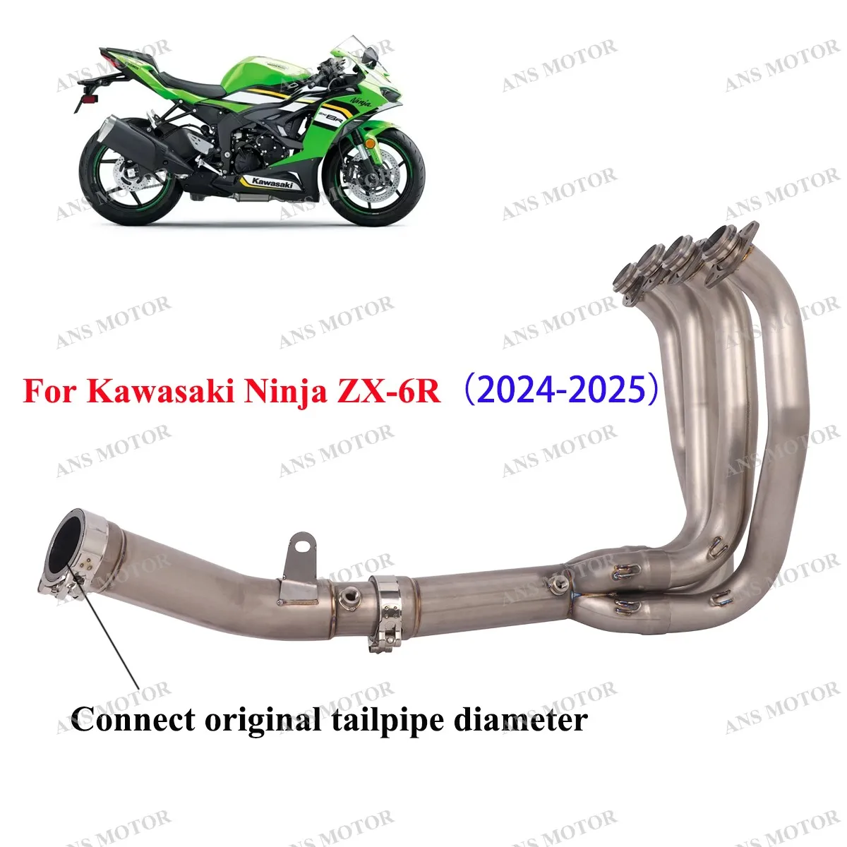 

Titanium For Kawasaki Ninja Zx6r 2024-2025 Motorcycle Exhaust Escape System Front Link Pipe Slip On Original Connect Tail Pipe