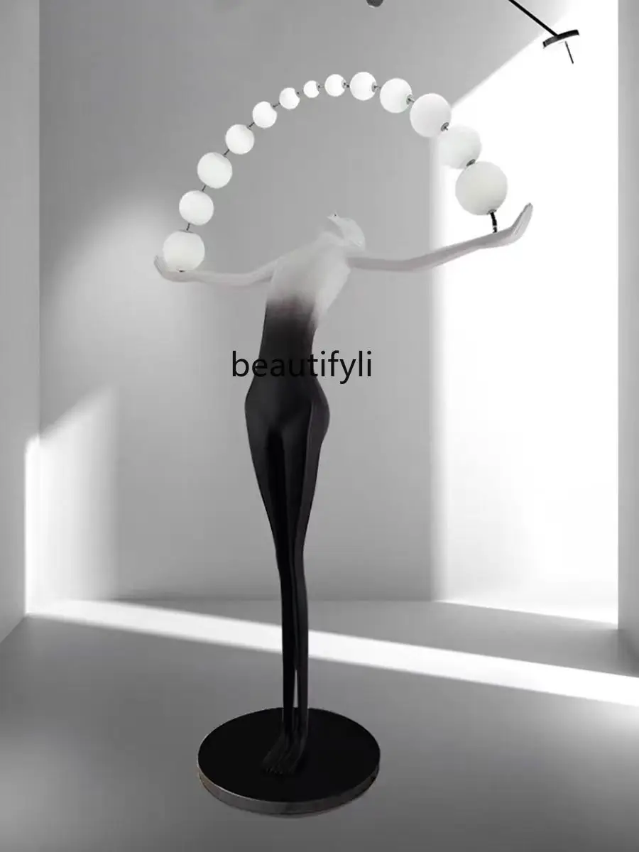 

Creative Art Humanoid Sculpture Floor Lamp Living Room Dining Room Hotel Lobby Exhibition Hall Decorative Floor Ornament