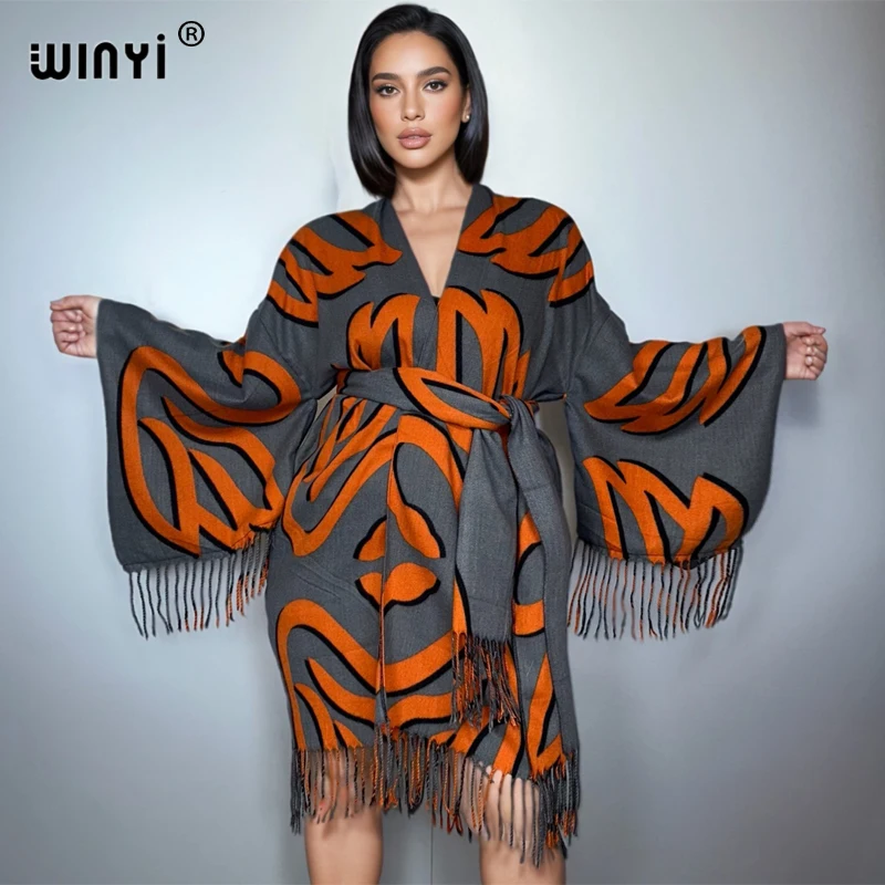 

WINYI Осенний кардиган Африканская мусульманская женская одежда повседневные пальто Абая пончо для женщин накидка свободное платье с поясом праздничный кафтан