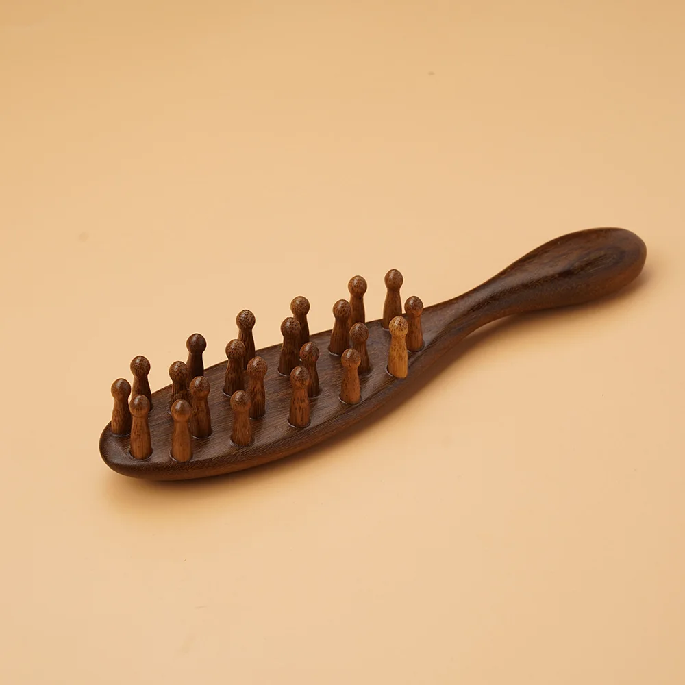 

마사지 용품 Natural Sandalwood Multi-Functional Head Massager Comb Scalp Therapy Scalp Tool Wet Dry Hair Massage Comb for Relaxation