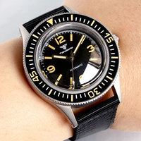 New Tandorio 40mm 50-Fathoms Retro Men Watch Sapphrie Crystal Glass 200m Waterproof Green lume Dial NH35A PT5000 Autoamtic Watch