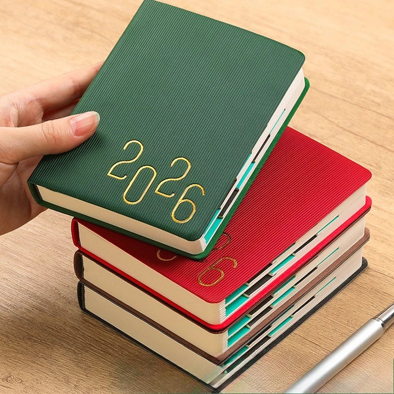 ファッションシンプルスケジュール帳2026ビジネス実用的で美しいノートカレンダー年間デイリープランナー学習パンチカードブック