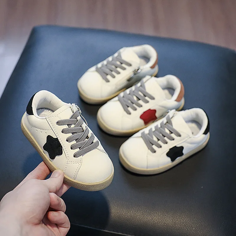 

Children Sneakers Kids Fashion Design White Non-slip Casual Shoes Boy Girls Hook Breathable Sneakers Toddler Outdoor Shoes