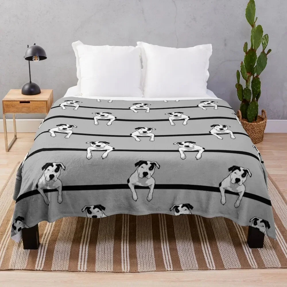 

Pit Bull T-Bone Graphic Throw Blanket Plush Vintage wednesday Blankets