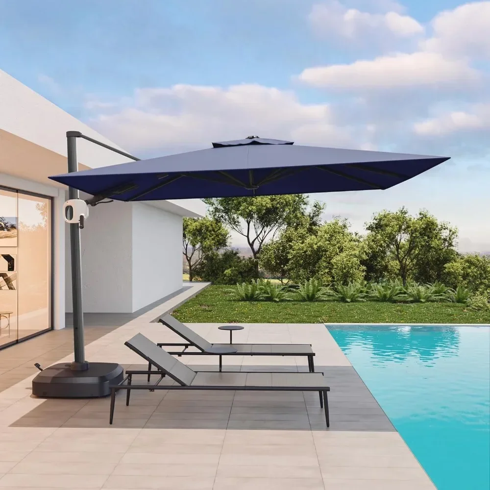 

Patio Umbrella, Offset Cantilever Umbrellas with 360° Rotation, Windproof and UV Resistant Sun Umbrellas, Patio Umbrella