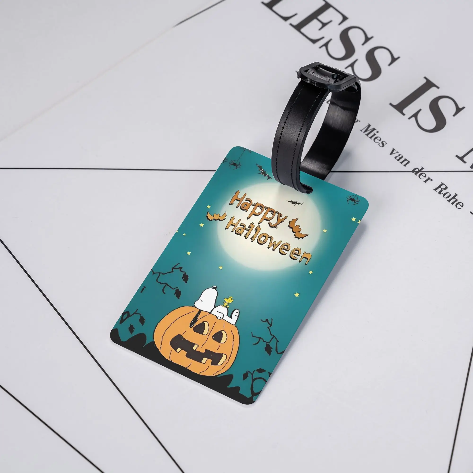 

Багажные бирки Happy Halloween Snoopy, держатель для багажа, посадочные бирки, идентификационная адреса, сумка для багажа, бирки для мужчин, бирка для чемодана, подарок