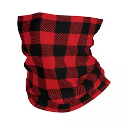 2024 Christmas Tartan Plaid Pattern Black Red Buffalo Bandana Neck Gaiter Scottish Cage Lumberjack Check Wrap Scarf Balaclava