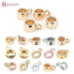 18K Gold Color Brass Round Circle Large Hole Bracelets Bead Necklaces Charms Pendants Connector Jewelry Making Supplies Findings