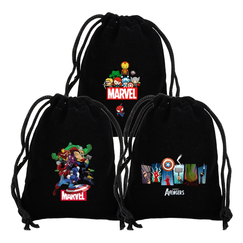 Disney Marvel Heroes Avengers Drawstring Bag Movie Cartoon Print Sport Kid Child\'s Student Portable Party Hand Pocket Gift Pouch