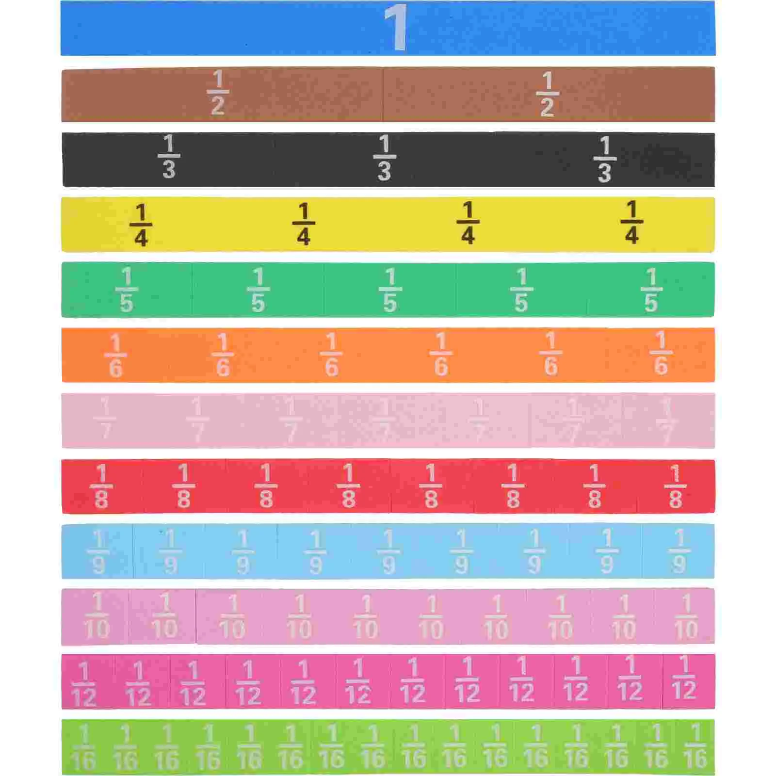 Kids Toys Magnetic Fraction Strip Ceramic Tile Foam Tiles Strips Math Manipulatives Child